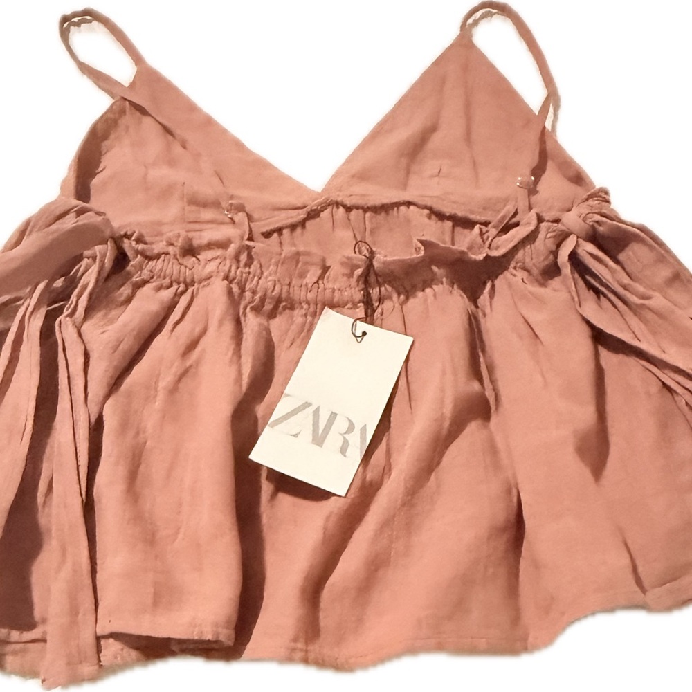 Zara Pink Smocked Camisole Top